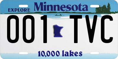 MN license plate 001TVC