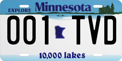 MN license plate 001TVD