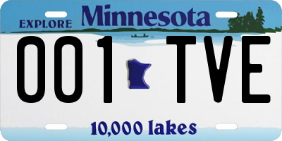MN license plate 001TVE