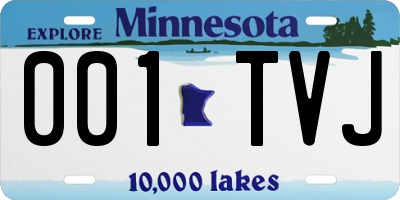 MN license plate 001TVJ