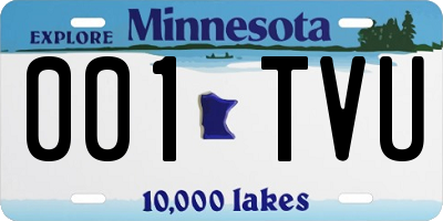 MN license plate 001TVU
