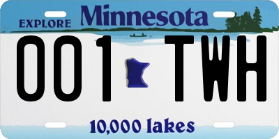 MN license plate 001TWH