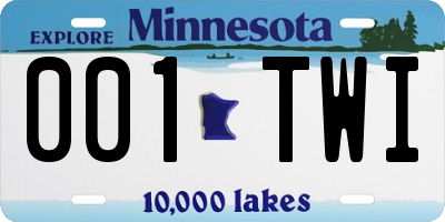 MN license plate 001TWI