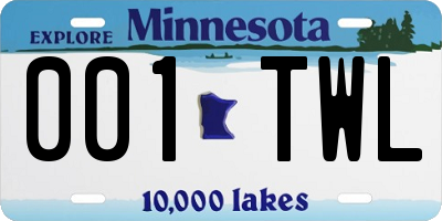 MN license plate 001TWL
