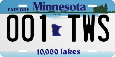 MN license plate 001TWS