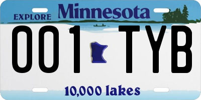 MN license plate 001TYB