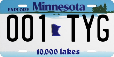 MN license plate 001TYG