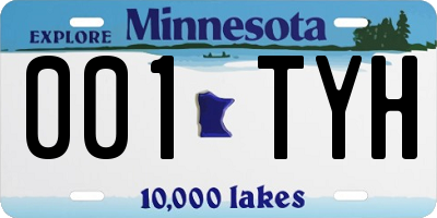 MN license plate 001TYH