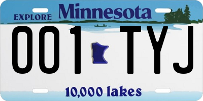 MN license plate 001TYJ