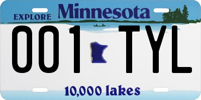 MN license plate 001TYL