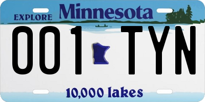 MN license plate 001TYN