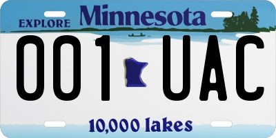 MN license plate 001UAC