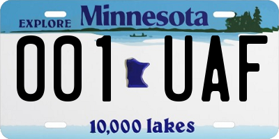 MN license plate 001UAF