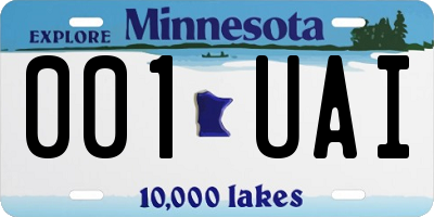 MN license plate 001UAI