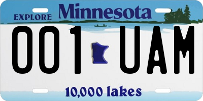 MN license plate 001UAM
