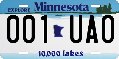 MN license plate 001UAO