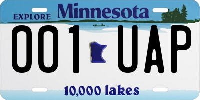 MN license plate 001UAP