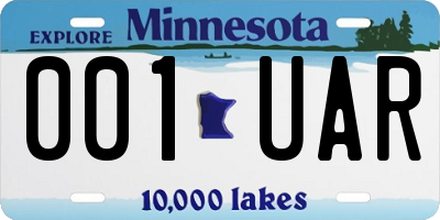 MN license plate 001UAR