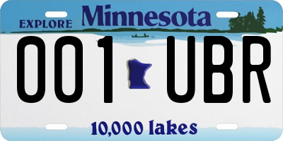 MN license plate 001UBR