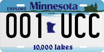MN license plate 001UCC