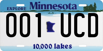 MN license plate 001UCD