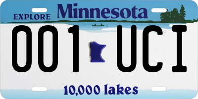 MN license plate 001UCI