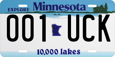 MN license plate 001UCK