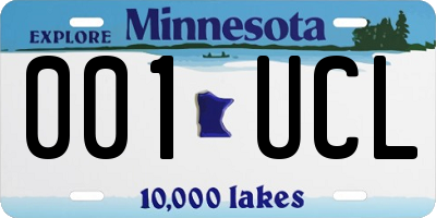 MN license plate 001UCL