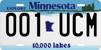 MN license plate 001UCM