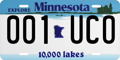 MN license plate 001UCO