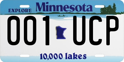 MN license plate 001UCP