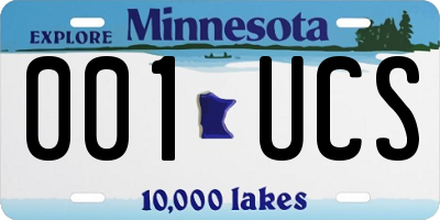 MN license plate 001UCS