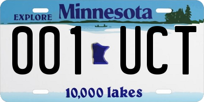MN license plate 001UCT