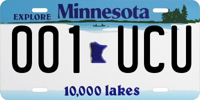 MN license plate 001UCU