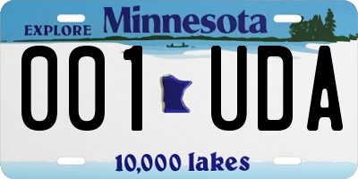 MN license plate 001UDA