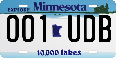 MN license plate 001UDB
