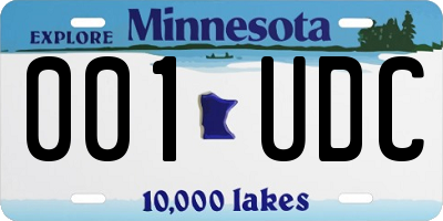 MN license plate 001UDC