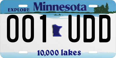 MN license plate 001UDD