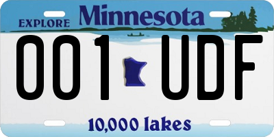 MN license plate 001UDF