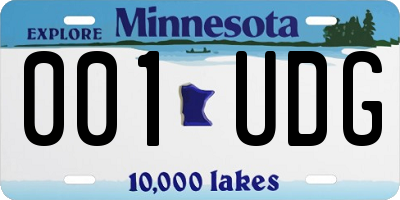 MN license plate 001UDG