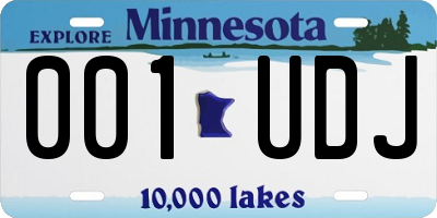 MN license plate 001UDJ