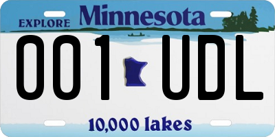 MN license plate 001UDL