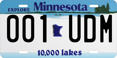 MN license plate 001UDM