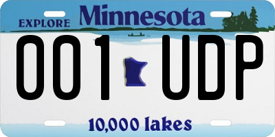 MN license plate 001UDP