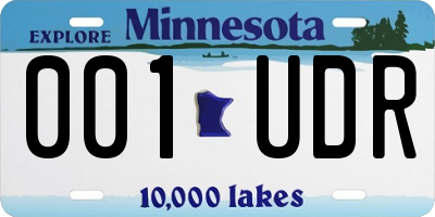 MN license plate 001UDR