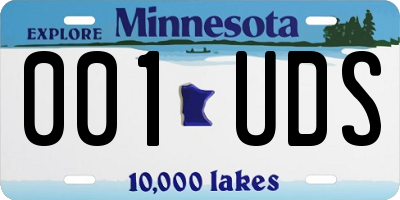 MN license plate 001UDS