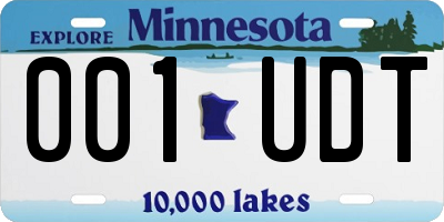 MN license plate 001UDT