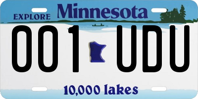 MN license plate 001UDU