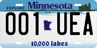 MN license plate 001UEA