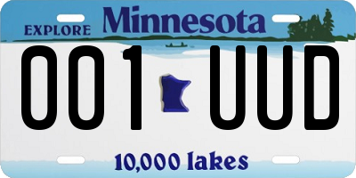 MN license plate 001UUD